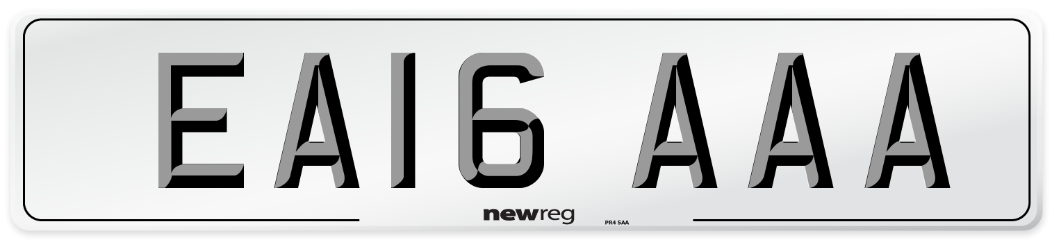 EA16 AAA Number Plate from New Reg